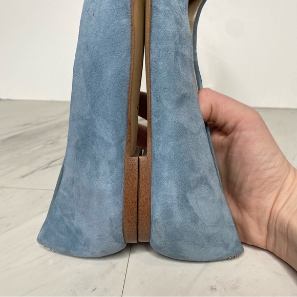 Sam Edelman Wheaton Blue Suede Pointy Toe Flat 7 1/2 M - Picture 9 of 16